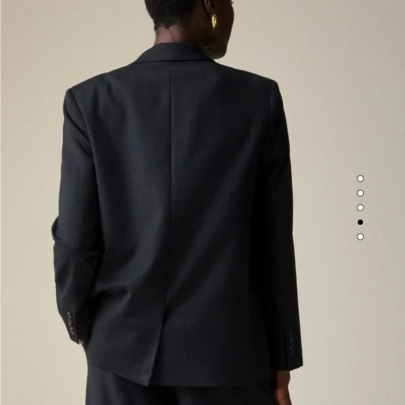 NWT J.Crew Navy Blue Relaxed Double-breasted Twill Blazer 00